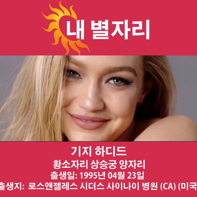 기이지 하디드의 황소자리 점성술 프로필